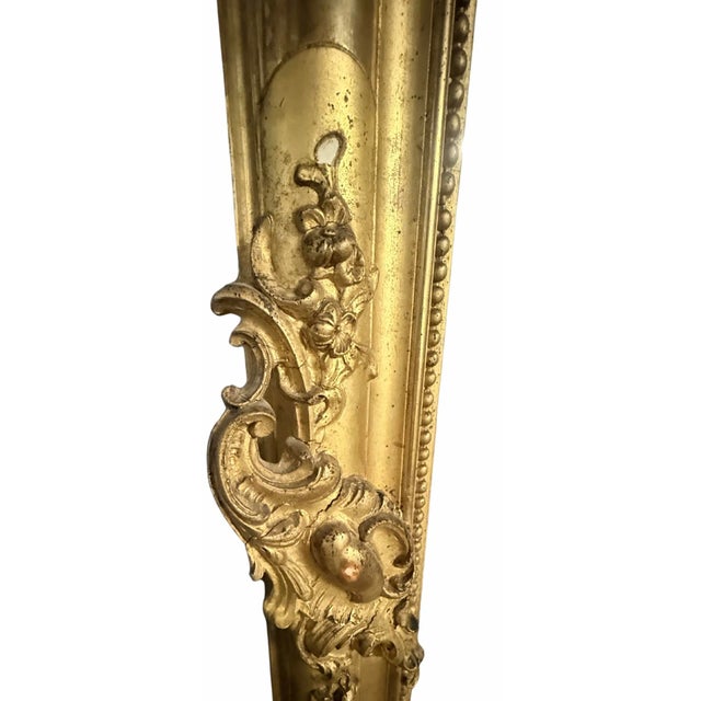 19th Century French Gilt Mirror, Circa 1840 – 72” H For Sale - Image 9 of 11