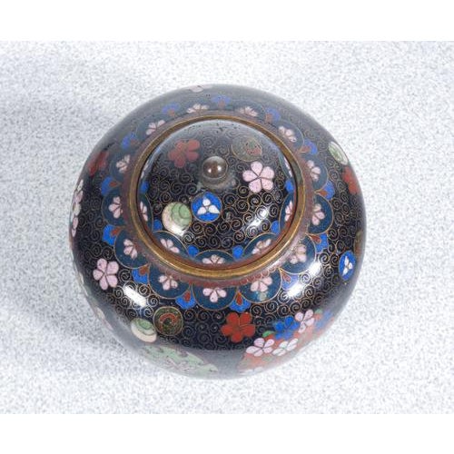 Cloisonné Teapot and Sugar Bowl with Floral Decor, Set of 2 For Sale - Image 13 of 18