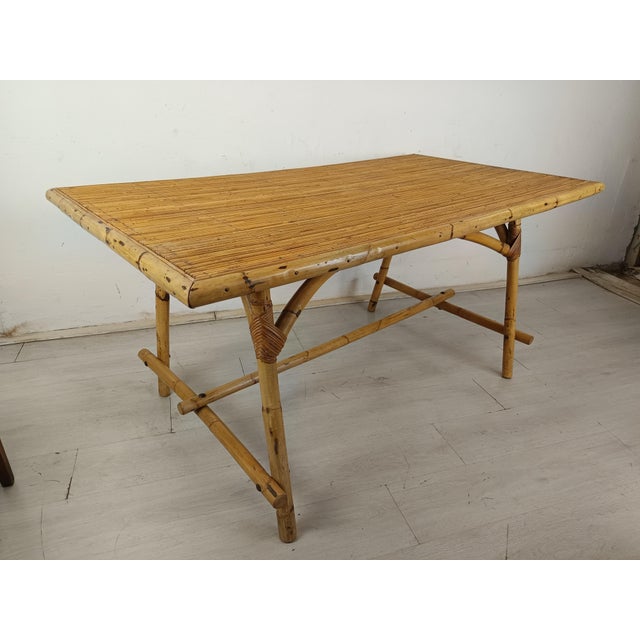 1950s Vintage Rattan Table, 1950s For Sale - Image 5 of 18
