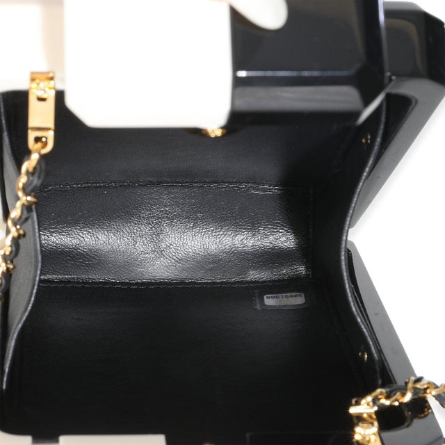 White Black Plexiglass Perfume Bottle Clutch For Sale - Image 9 of 9