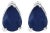 14K White Gold 6x4MM Pear Shaped Blue Sapphire Solitaire Stud Earrings For Sale