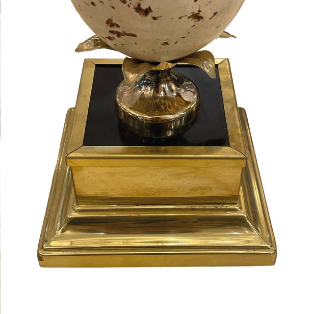 Travertine Marble Egg Lamp from Maison Barbier, 1960s For Sale - Image 4 of 6