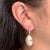 Metal Diamond Baroque Fresh Water Yellow Pearl Earrings 14k Gold Certified For Sale - Image 7 of 9