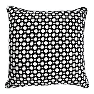 Schumacher Betwixt Black & White Custom Pillow For Sale