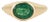 18k Gold Chunky 1.91Carat Natural Emerald Bezel Signet Ring Size 5 For Sale