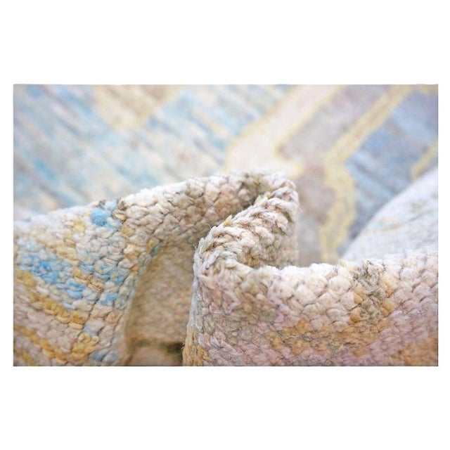 21st Century Turkish Oushak Wool 11x17 Light Blue,Yellow & Ivory Handmade Area Rug #1144131 For Sale - Image 13 of 13