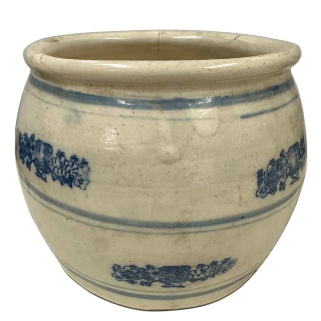 1910s Early 20th Century Antique Chinese Ceramic Pickled Vegetable Jar For Sale - Image 5 of 9
