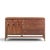 Mid-Century Modern Broyhill Brasilia Mid Century Walnut and Brass Offset Credenza and Hutch For Sale - Image 3 of 13