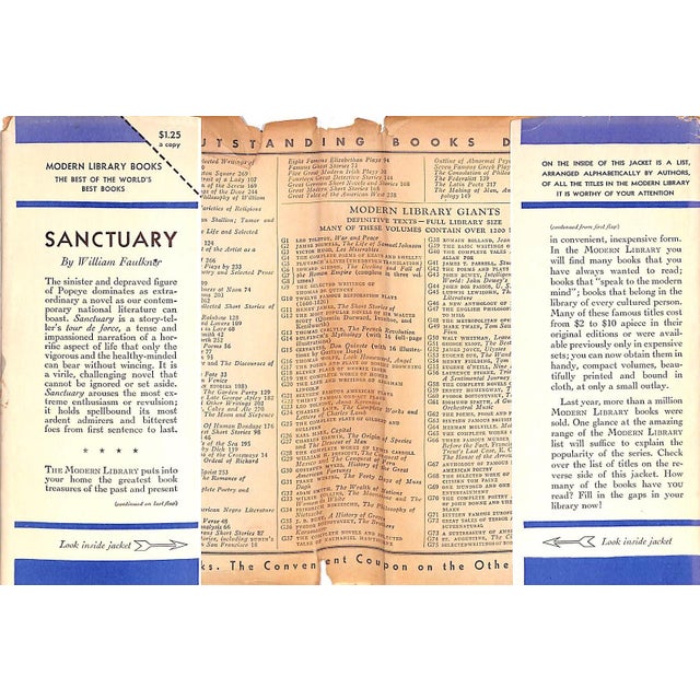 Traditional "Sanctuary" 1932 Faulkner, William For Sale - Image 3 of 6