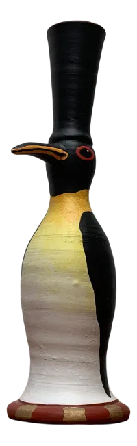Vintage Swedish Ceramic Penguin Candle Holder by Eva Strömberg for Medevi