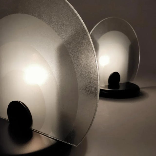 Metal Vintage Italian Table Lamps in the style of Bruno Gecchelin for Skipper and Pollux, 1980s, Set of 2 For Sale - Image 7 of 8
