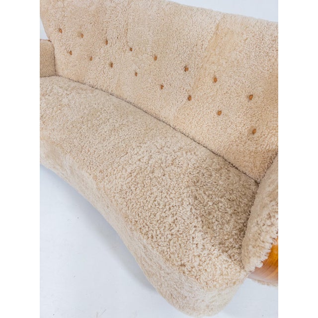 Swedish Modern Sheepskin Sofa, 1940s For Sale - Image 16 of 17