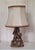 Vintage Figurative Table Lamp in Brown Ceramic with Original Fabric Shade, 1980s, in Very Good conditions. Designed 1980...
