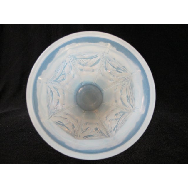 Sabino Paris Manta Raie Ray Sculpted Flower Blue Opalescent Glass Vase For Sale - Image 10 of 14