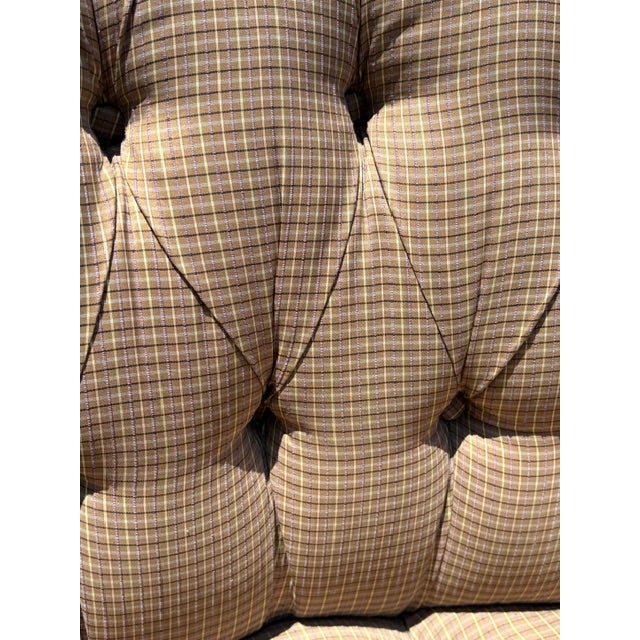 Vintage Silk Plaid Slipper Chair With Caster Wheels For Sale In Los Angeles - Image 6 of 11