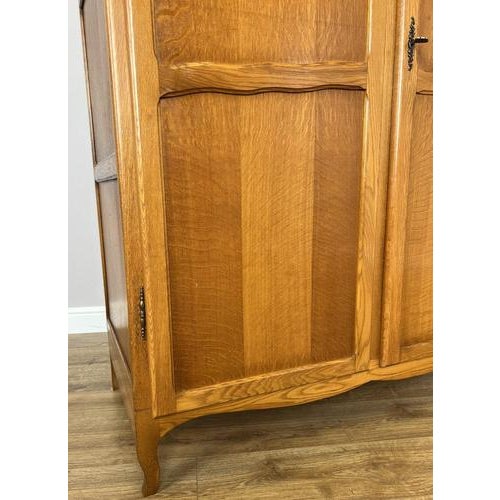 Wood Vintage French Louis Oak 2-Door Bedroom Armoire For Sale - Image 7 of 11