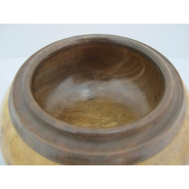 Michael Mode Hand Turned Spalted Maple Burl Wood Live Edge Lidded Box Jar For Sale - Image 10 of 12