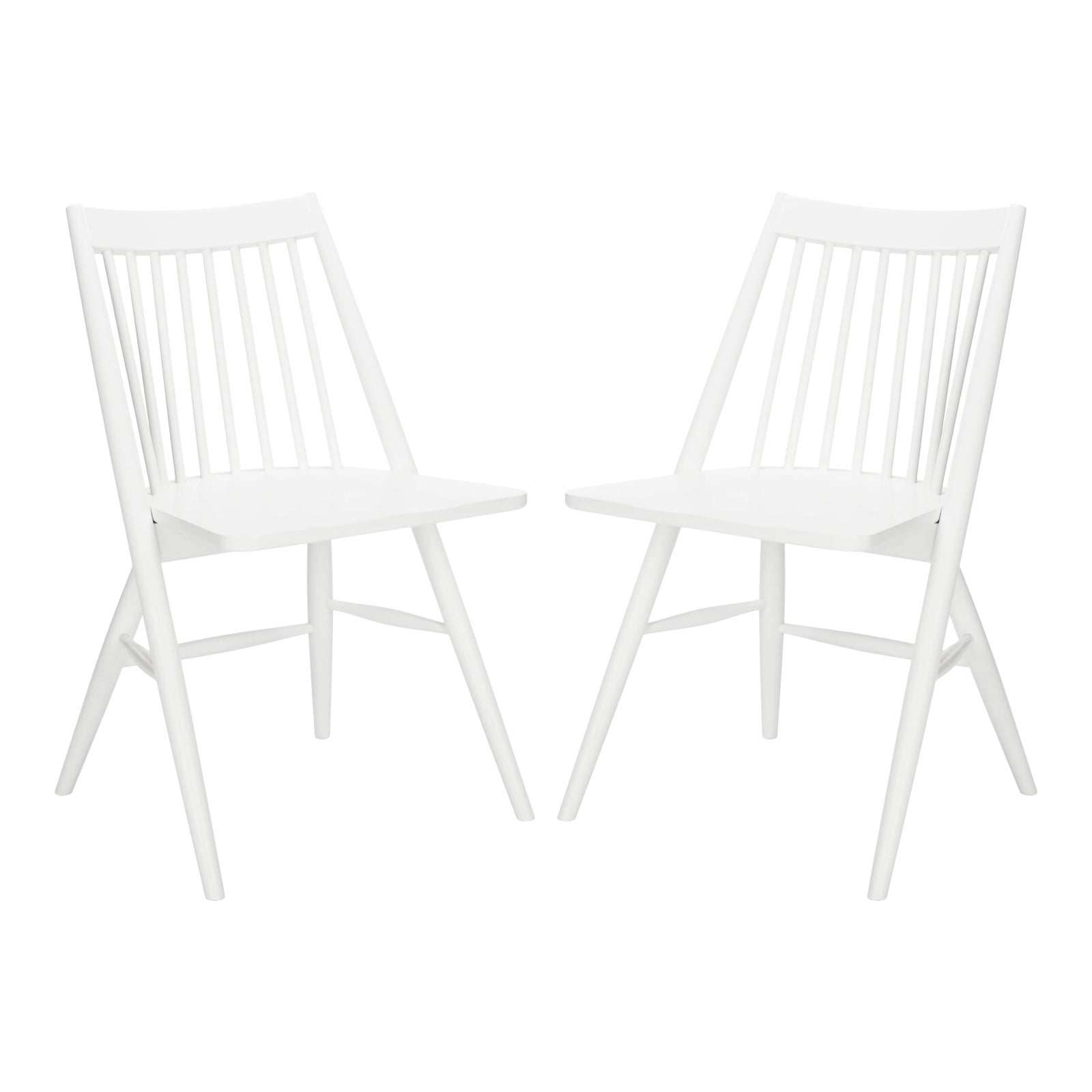 19"H Spindle Dining Chair in White a Pair Chairish