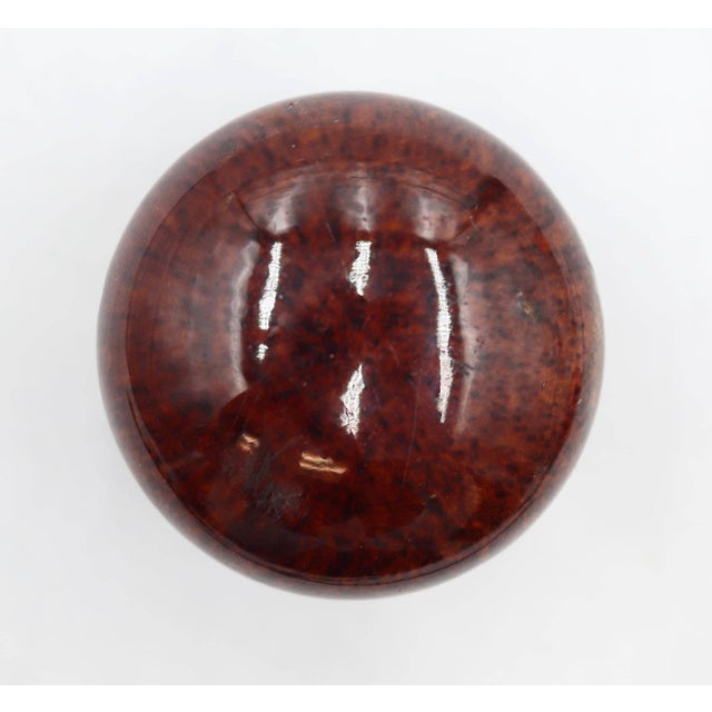 Traditional Antique Brown Ceramic Black Iron Dummy Door Knob For Sale - Image 3 of 5