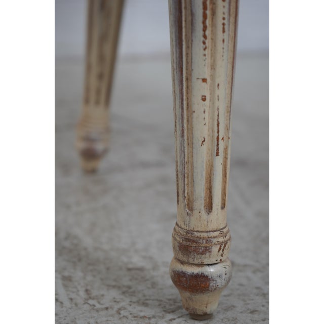 French Louis XV Cane Back Painted Vanity Stool For Sale - Image 15 of 18