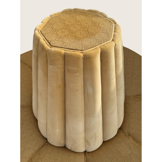 Gold Vintage Italian Art Deco Style Circular Borne Conversation Settee For Sale - Image 8 of 12