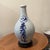 Antique Japanese Tokkuri (Sake Long Neck Bottle) W/ Blue Underglaze Calligraphy on Wood Base For Sale - Image 11 of 12