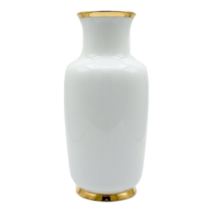 Gerold Porzellan Bavaria White Cabinet Vase With Gold Trim – Western Germany Mid 20th Century