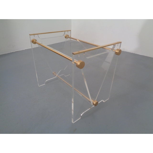 Acrylic Glass and Brass Magazine Rack by David Lange for Marais International, France, 1970s For Sale - Image 14 of 16