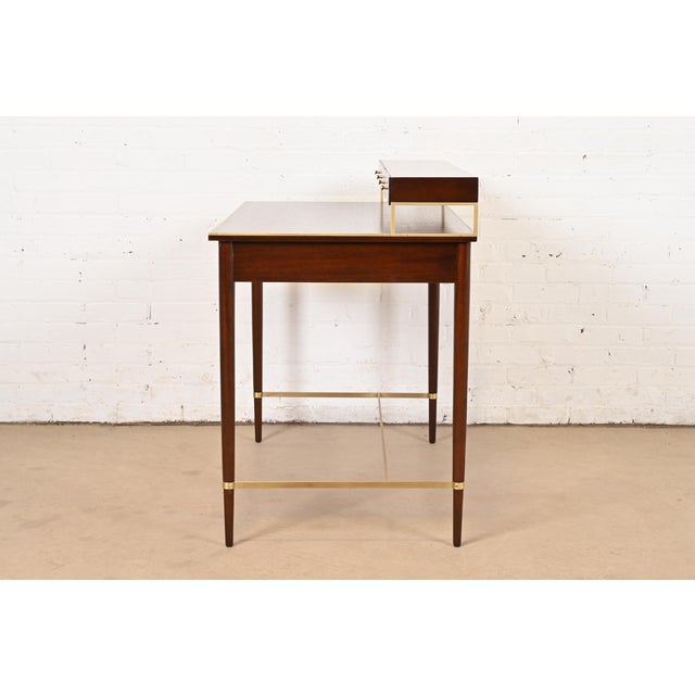 Paul McCobb Connoisseur Collection Mahogany and Brass Writing Desk, Newly Refinished For Sale - Image 9 of 11