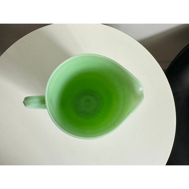 Vintage Artdeco Jadeite Jug Pitcher Glass For Sale In New York - Image 6 of 6