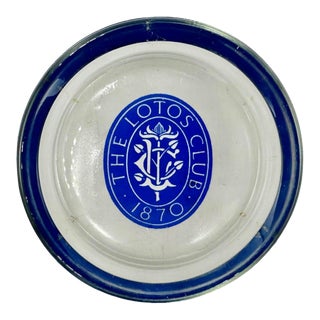 Vintage The Lotos Club Nyc Ashtray Glass New York For Sale