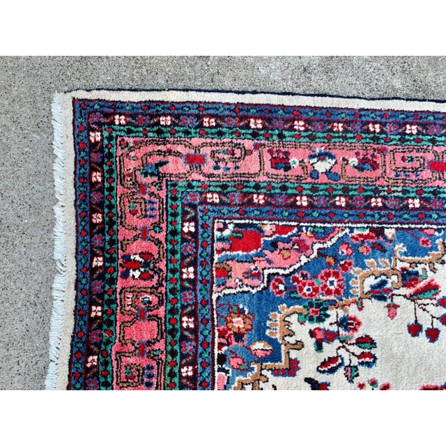 Mid 20th Century Vintage Hand-Knotted Persian Room Size Wool Rug For Sale - Image 5 of 12