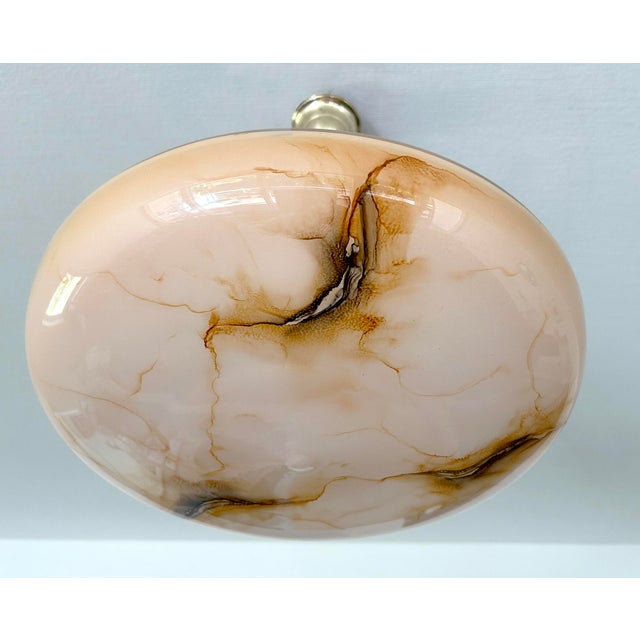 Art Deco Pendant Light in Pink Amber Glass, 1930s For Sale - Image 9 of 18