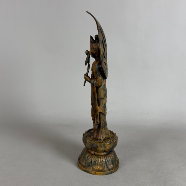 1920s Artigianale, Buddhist Bodhisattva Statue, 1920s, Metal For Sale - Image 5 of 11