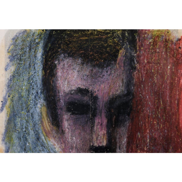 Expressionism Abstract Expressionist Portrait of a Man in a Suit in Pastel on Paper Bay Area For Sale - Image 3 of 6