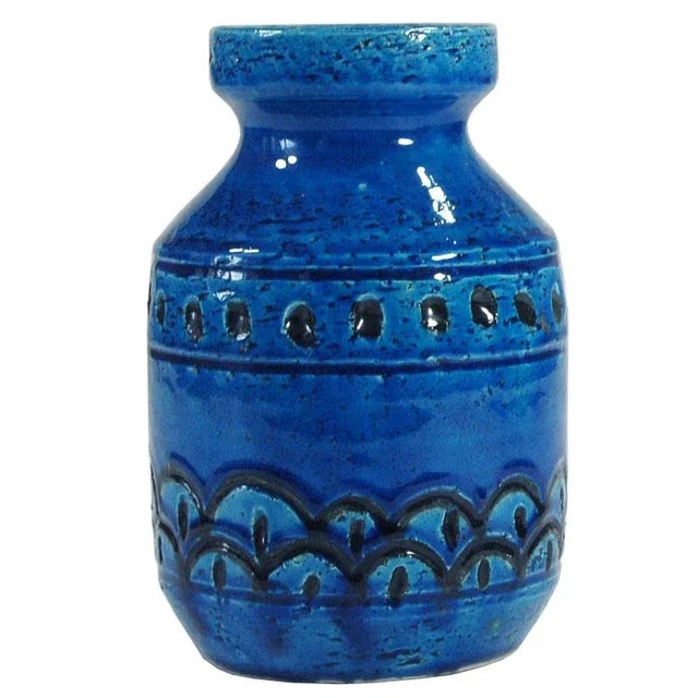 Blue Italian Ceramic Vase from Studio 4, 1960s For Sale - Image 8 of 8
