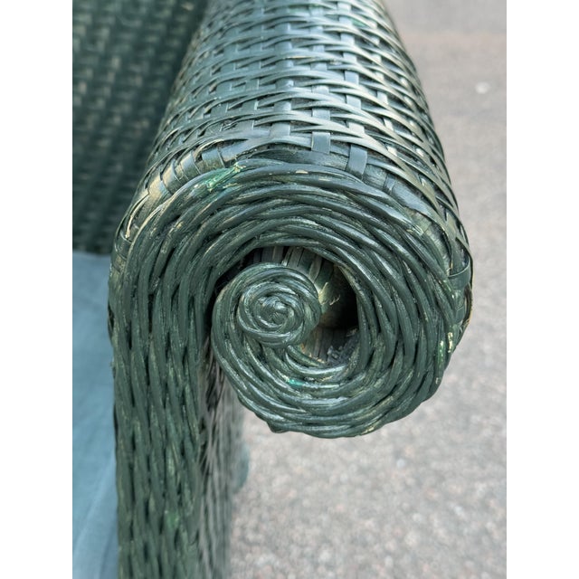 Vintage Green Wicker Style Chair For Sale - Image 10 of 13