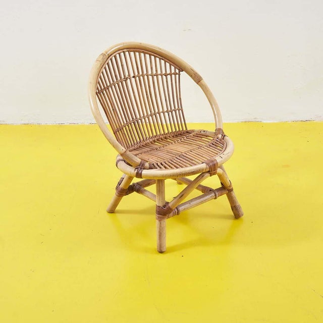 Wood Small Vintage Bamboo Armchair For Sale - Image 7 of 7