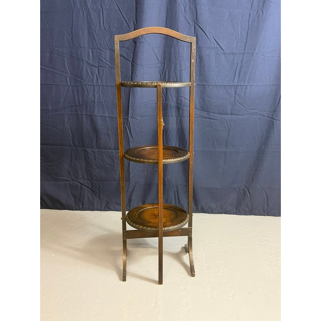 Antique Three-Tier Folding Cake Stand, 1900 For Sale - Image 10 of 11