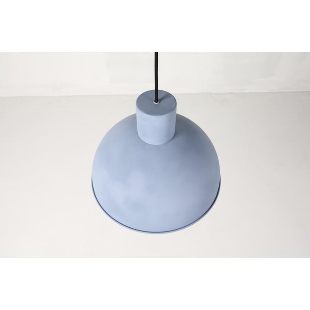 Mid-Century Modern 1970's Danish Domed Baby Blue Ceiling Pendant For Sale - Image 3 of 9