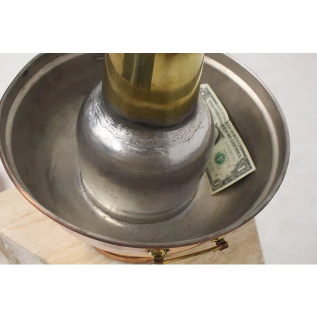 Metal Copper and Brass Coal Burning Food Warmer Removable Chimney Samovar For Sale - Image 7 of 9