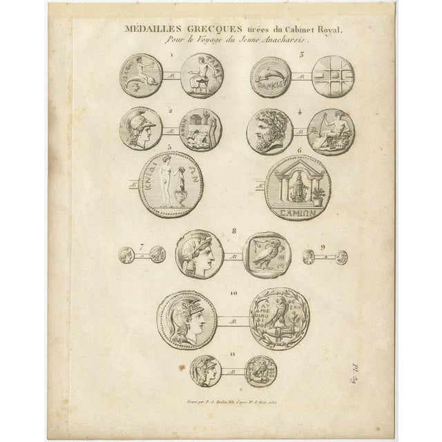Tardieu, Antique Print of Ancient Greek Coins and Medals, 1825, Engraving For Sale - Image 3 of 9