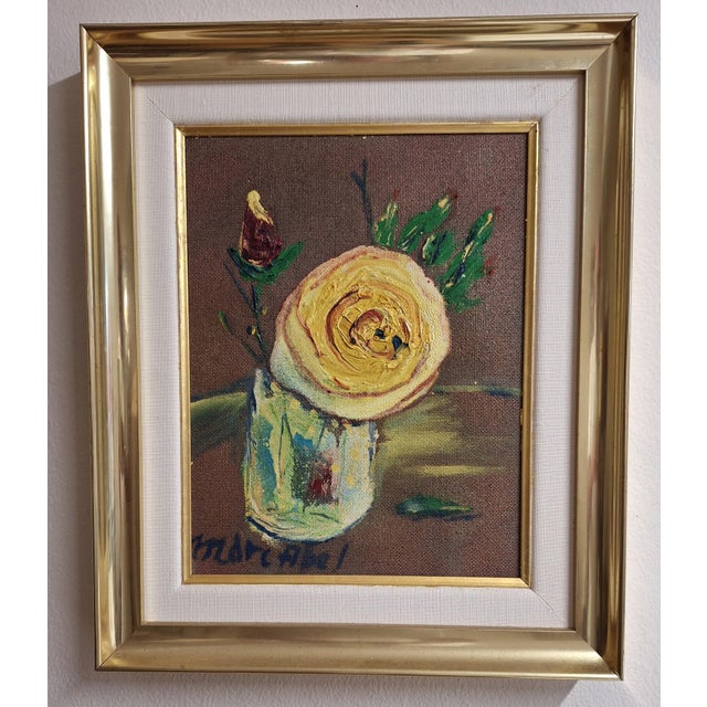 Marc Abel, Flower Still Life, 1998, Original Oil Painting, Framed For Sale - Image 4 of 4
