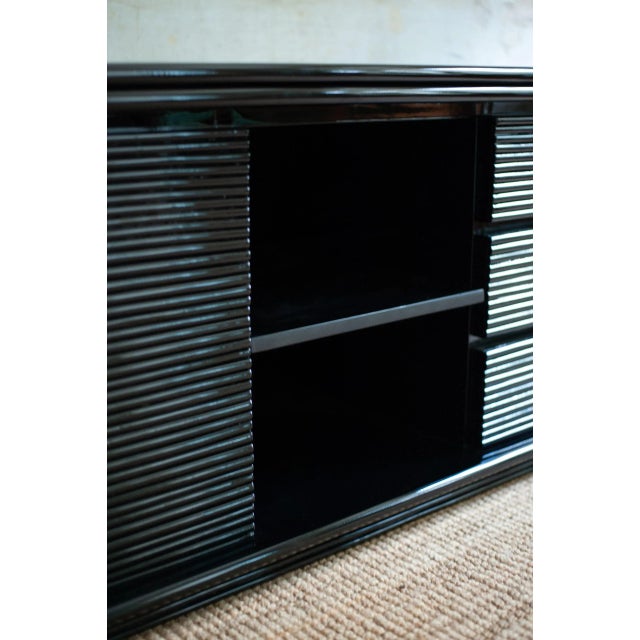Large Black Lacquered Sideboard, 1980s For Sale - Image 3 of 11