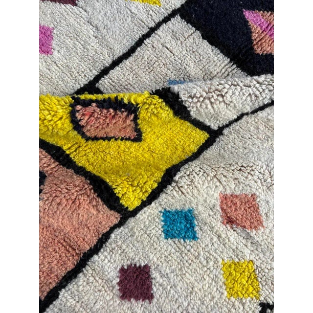 White Modern Tribal Moroccan Style Berber Area Rug For Sale - Image 8 of 9