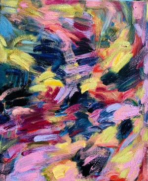 "Where We Are" Contemporary Abstract Expressionist Oil Painting by Monica Shulman