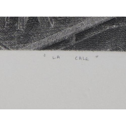 Jacques Muron Fantastic Shipyard (La Cale) Original engraving Signed in pencil Numbered on /40 On vellum 48 x 59 cm...