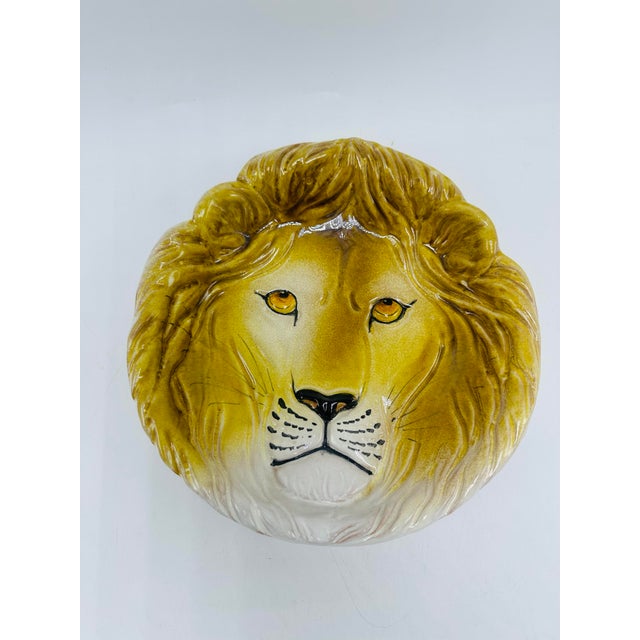 Ceramic Italian Vintage Ceramic Lion Plate For Sale - Image 7 of 7