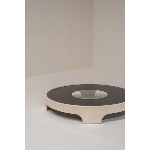 Tito Agnoli Circular Off-White Coffee Table by Tito Agnoli, Italy, 1970s For Sale - Image 4 of 8
