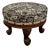 Mid 20th Century Queen Anne Footstool With Mahogany Turned Legs and Floral Upholstery For Sale